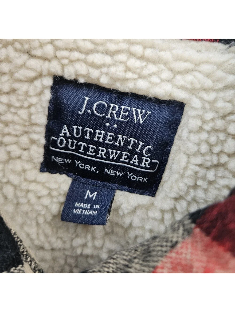 J.CREW Authentic Outerwear Sherpa Lined Flannel Shirt Jacket Shacket Medium